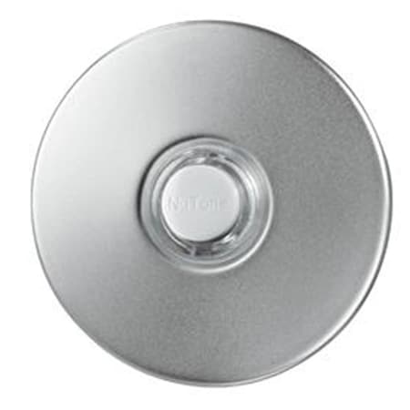 Next2Nature Lighted Round Stucco Pushbutton, Satin Nickel NE2608189